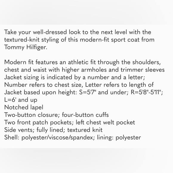 Tommy Hilfiger Modern-Fit Solid Textured Knit Sport Coat Mens 42S Light Grey - Picture 3 of 9